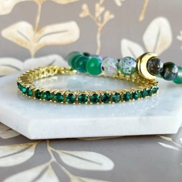 Park Lane Emerald Micro Tennis Impression Bracelet - Picture 3 of 4